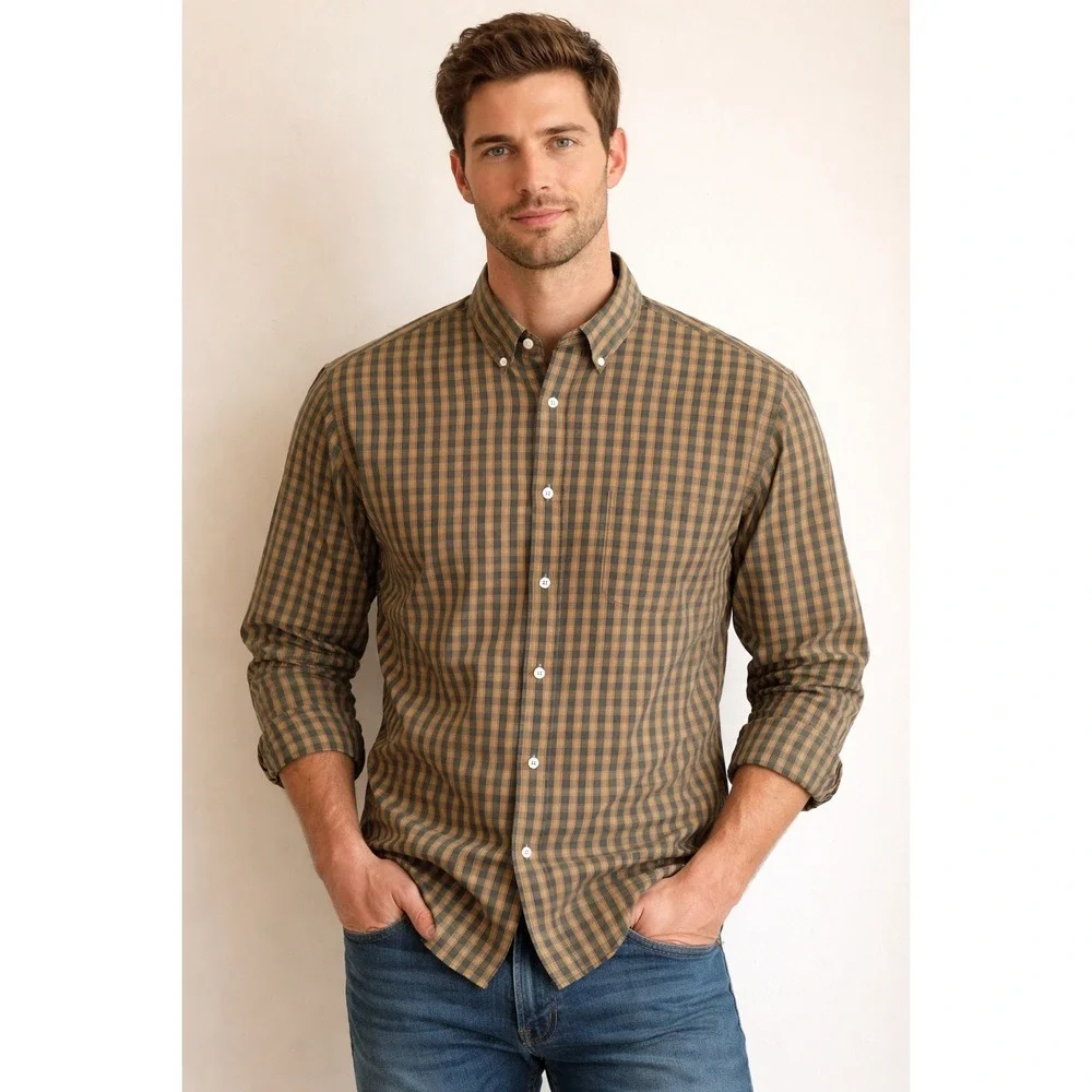 Duluth Trading Co Wrinkle Fighter Slim Fit Button Down Shirt Gorpcore Outdoors